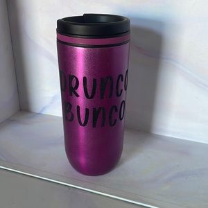 Drunko bunco mug twisting sealing lid fuchsia pink purple Togo cup